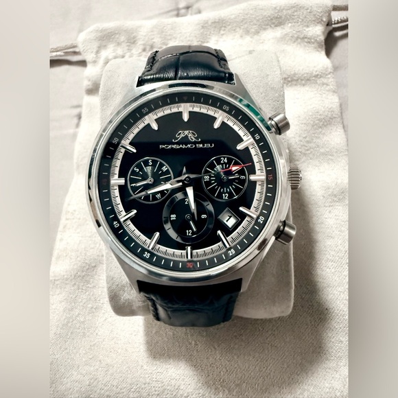 Porsamo Bleu Other - Porsamo Bleu Black Dial Silver Leather Watch